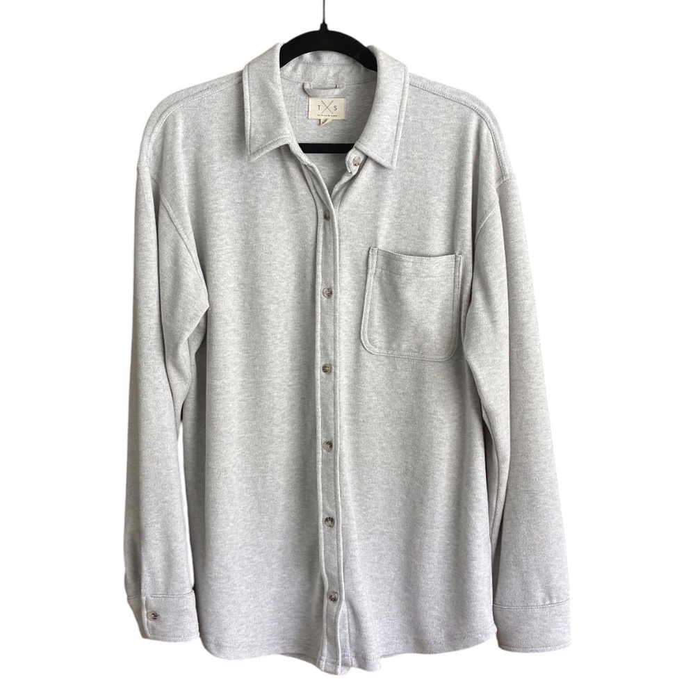 TS by Thread & Supply Shay Button-Up Shirt • Size M • Heather Grey